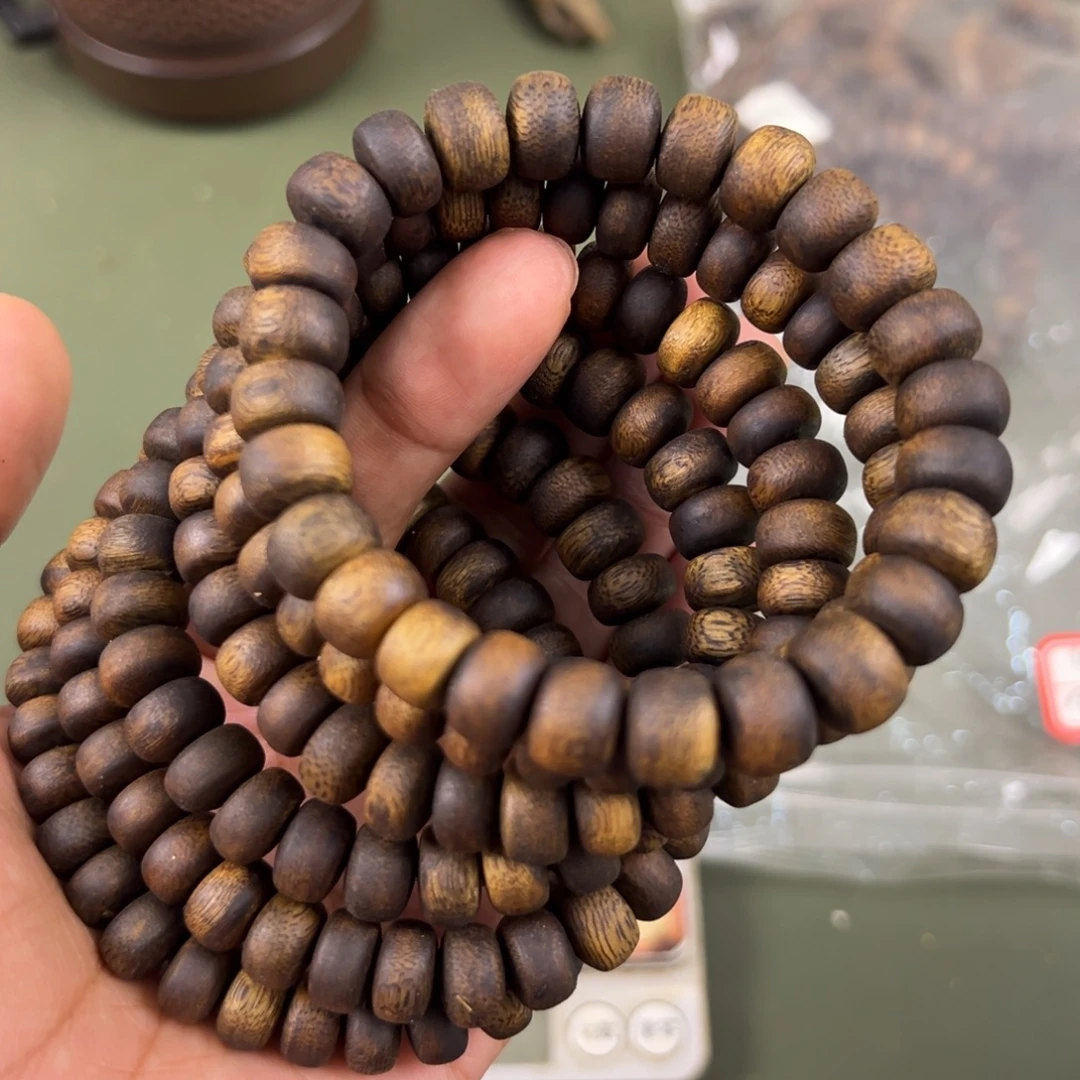 沉香手串张勺子算盘珠卡1.0/9g单圈多样性发一