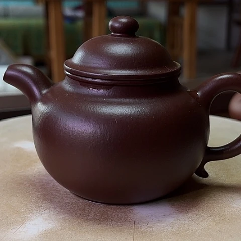 紫砂茶壶@*哥宜兴紫砂莲子全手紫朱泥