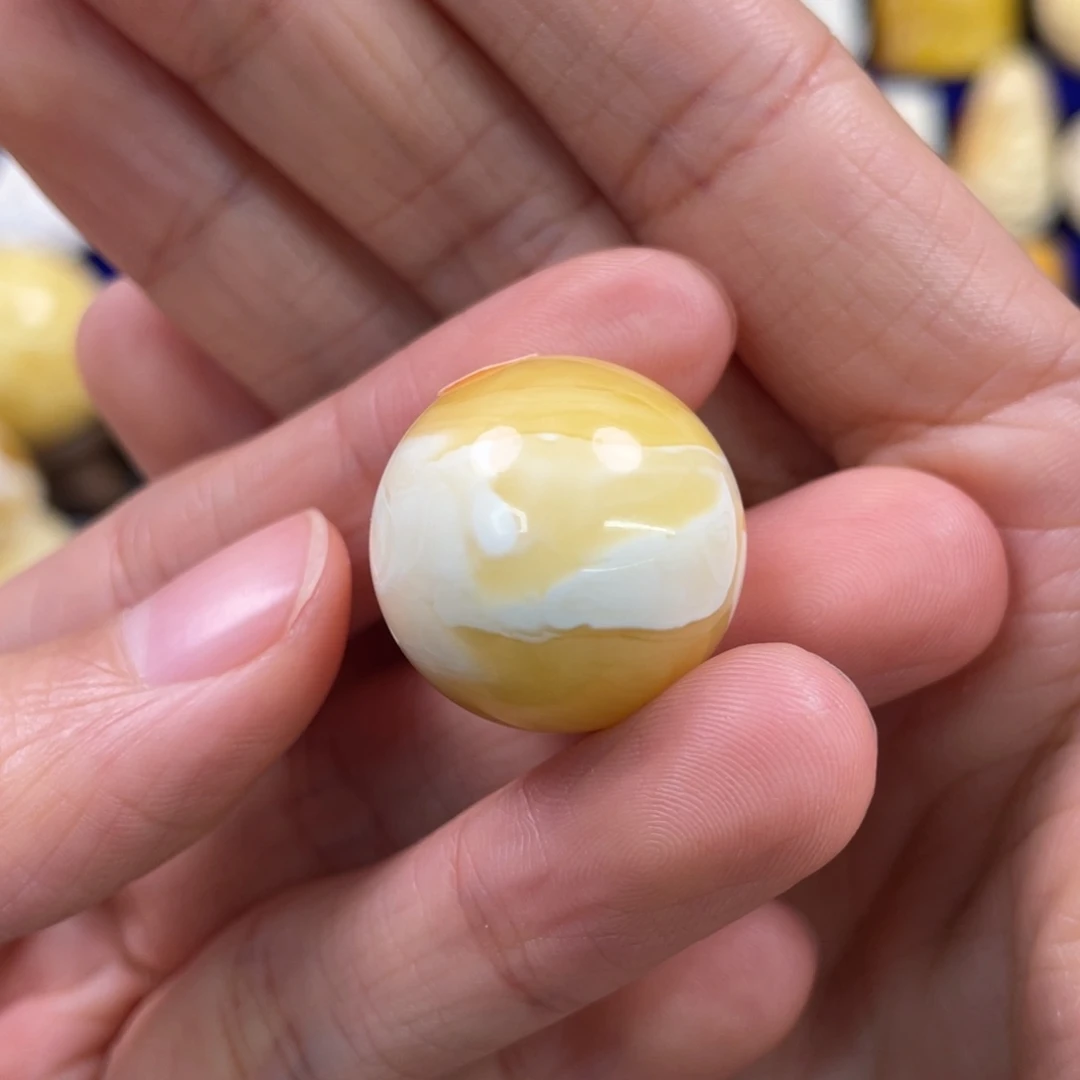 蜜蜡裸石未镶嵌琥珀蜜蜡珠子卡21.4mm