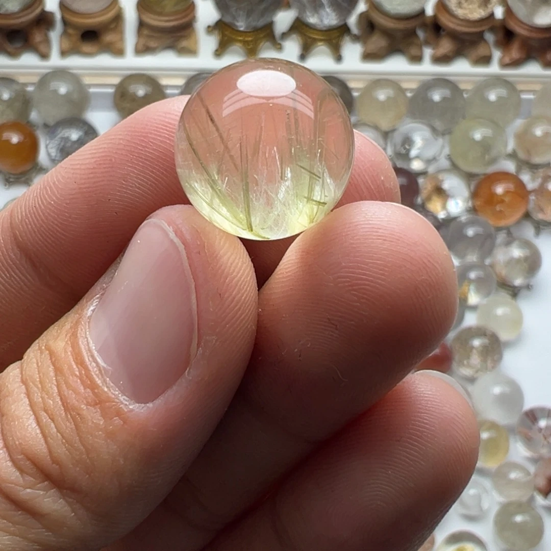 品***水晶珠宝半成品未镶嵌绿兔毛球