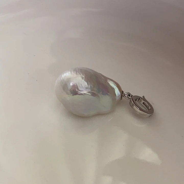 淡水珍珠银S925镶嵌吊坠(不含链)