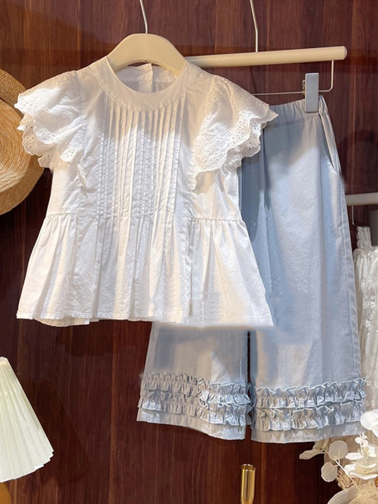 韩国童装女童夏装衬衫2025新款高级感百搭儿童高级感洋气白色衬衣