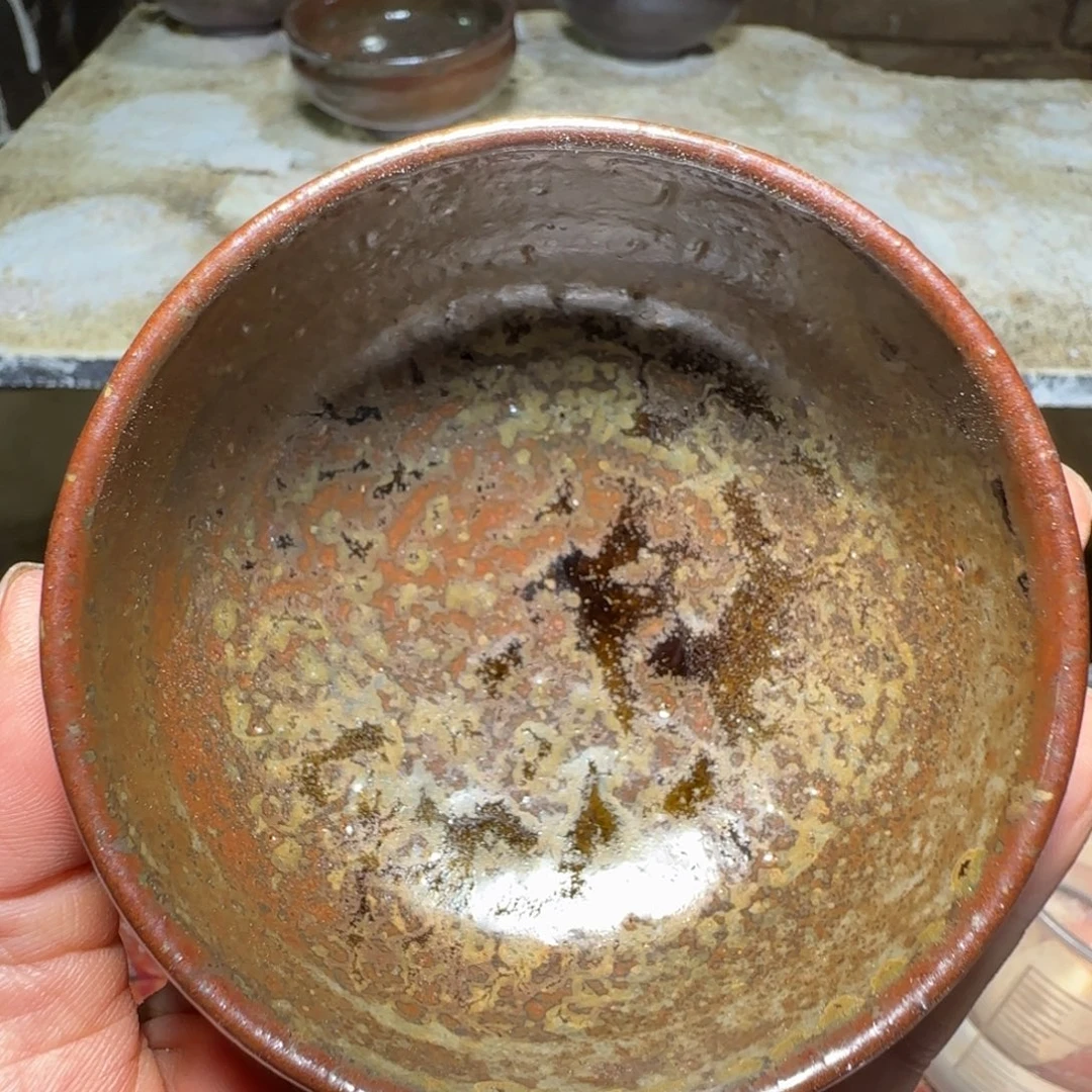 柴烧建盏茶盏茶杯475