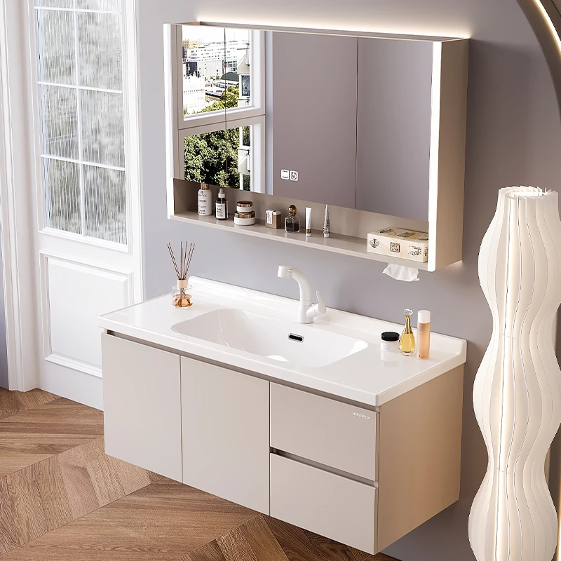 【MONARCH帝王】陶瓷一体盆浴室柜简约风卫生间洗手盆洗脸盆组合