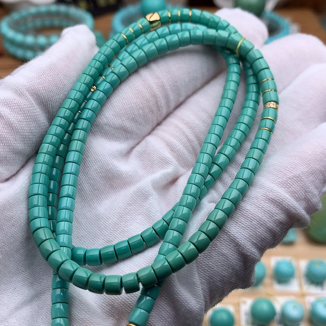 绿松石18K金镶嵌珠宝奇石