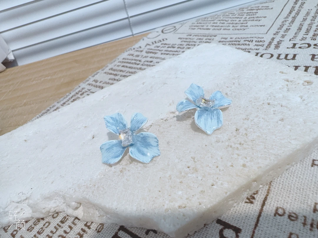 合金耳饰 不点推荐新款花朵耳钉