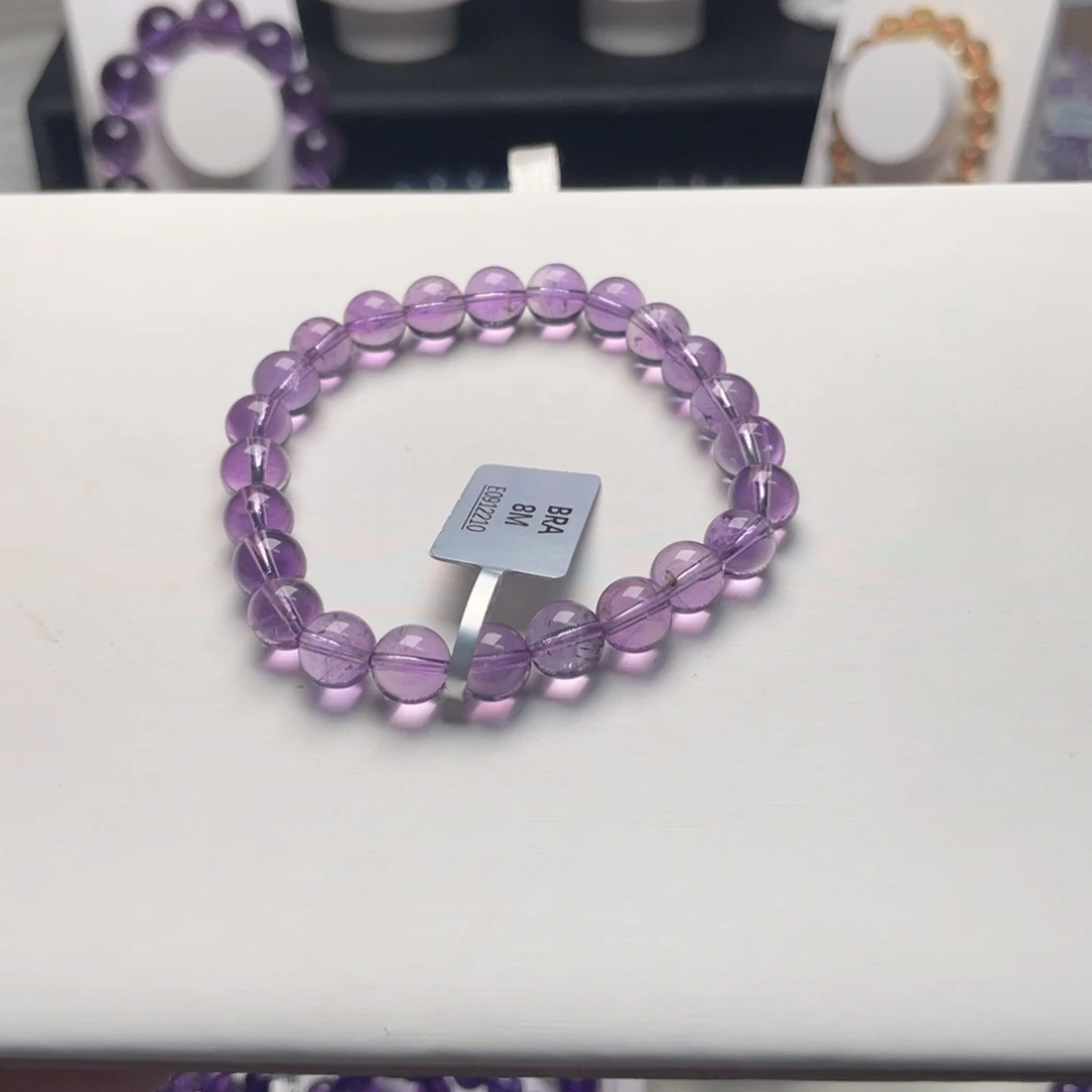 紫晶手链未镶嵌巴西紫水晶8m+