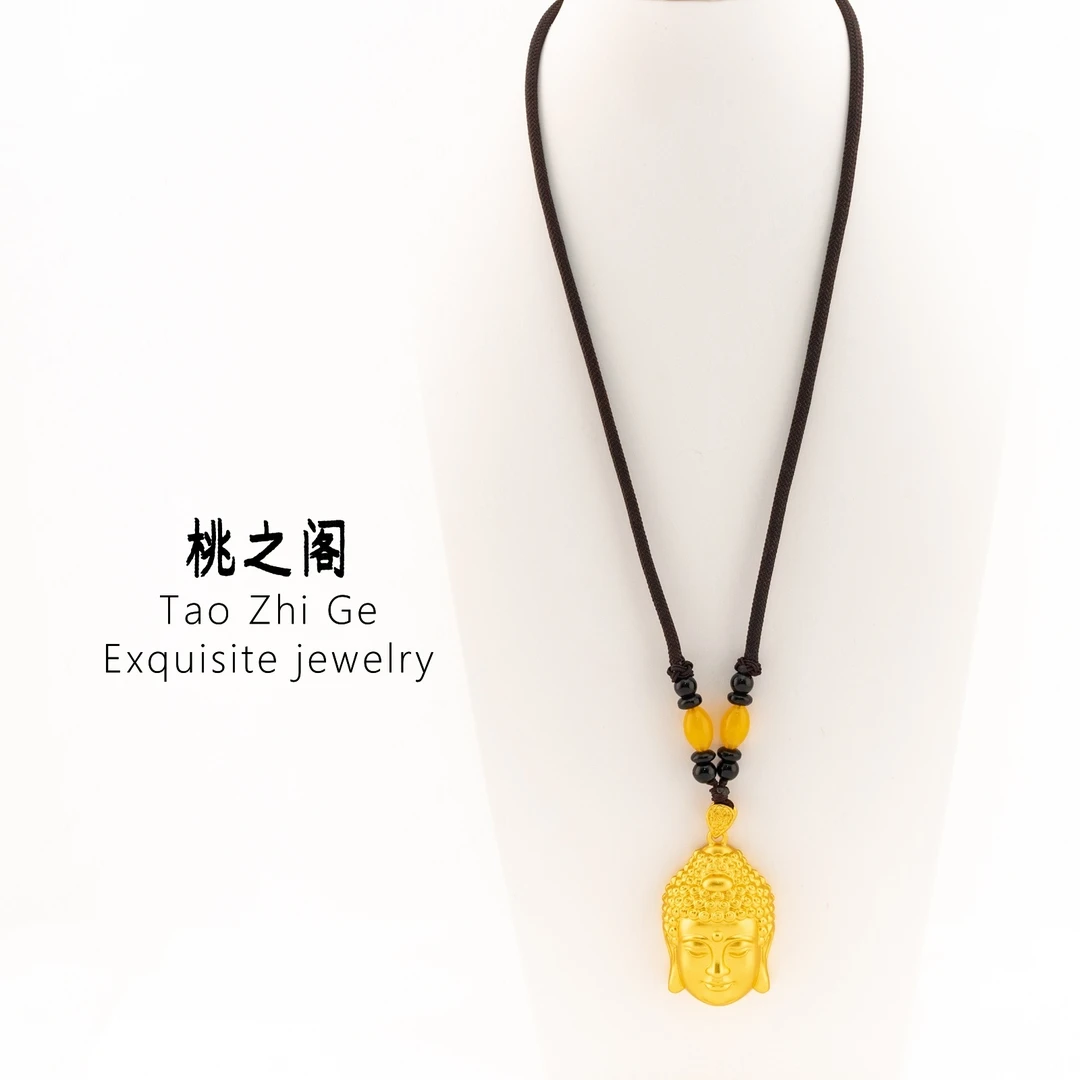 铜合金布艺吊坠 大号佛头编绳款AG1147