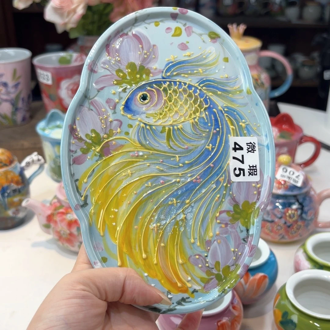 景德镇手绘高温釉下彩陶瓷茶具