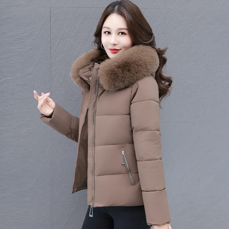 中老年妈妈冬季气质减龄保暖棉服新款中年女士宽松百搭棉衣厚外套
