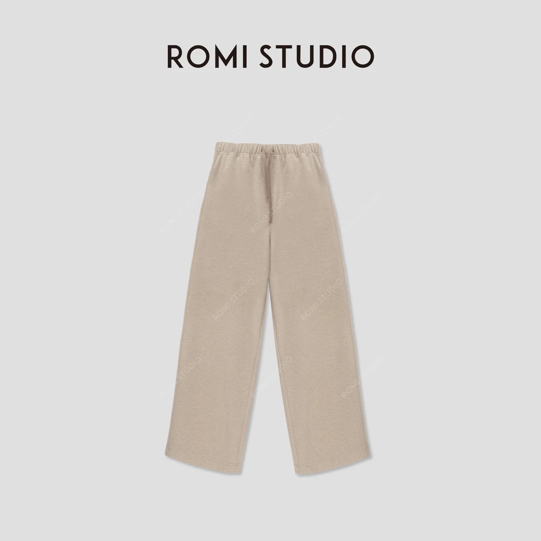 ROMI STUDIO“休闲精致”400G精纺醋酸羊毛混纺软糯卫裤23AWK944