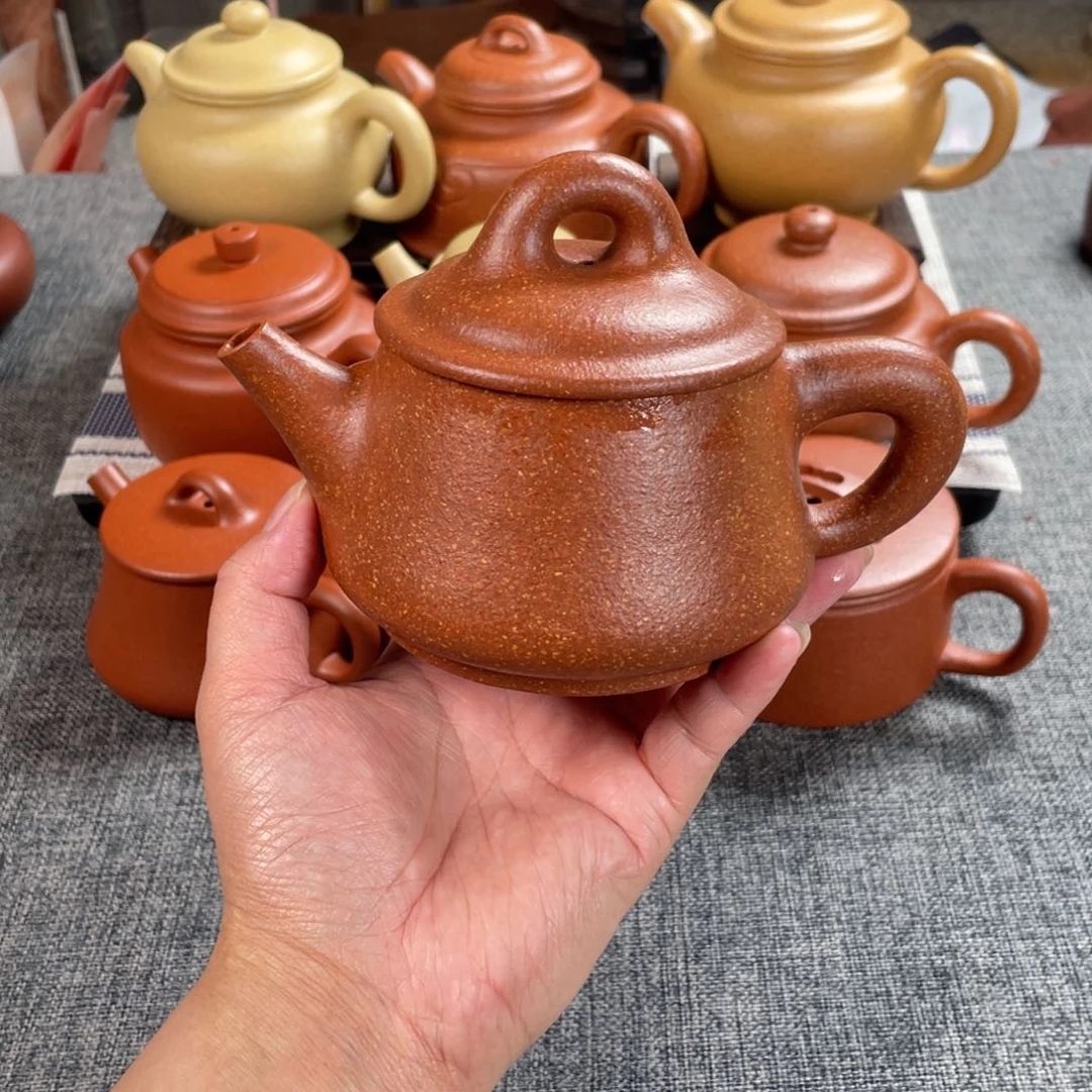 茶壶紫砂红降坡霸王瓢全手16目260手磨料