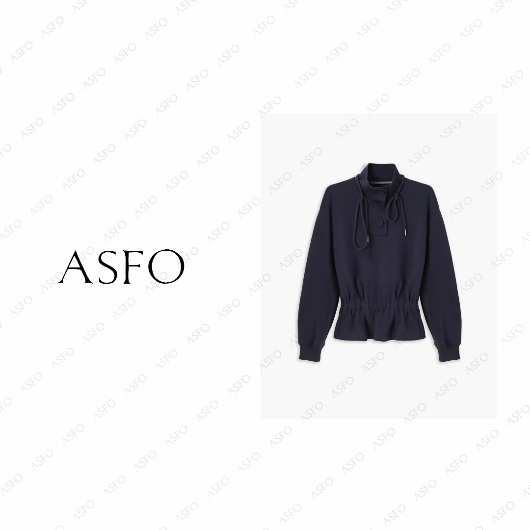 【AS小裙摆】25新空气层弹力抽绳收腰极简气质减龄卫衣AS25QXS03397