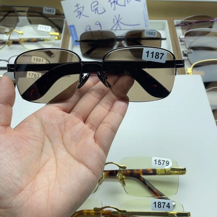 茶水晶半框眼镜 1187