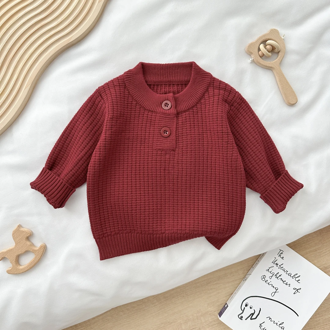 【可儿妈】婴儿上衣打底衫秋冬宝宝内搭毛衣套头百搭男女童圆领韩版