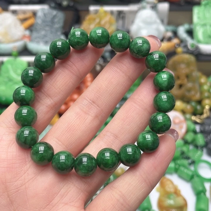 翡翠未镶嵌颈饰手链干青处理1