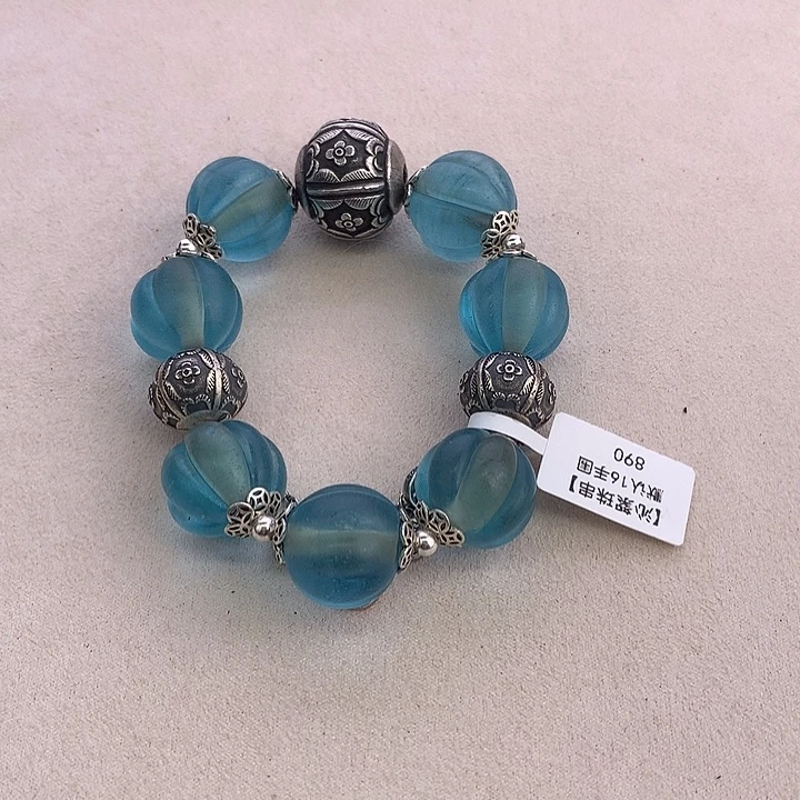 元***逵非金属无蓝色琉璃瓜珠手串