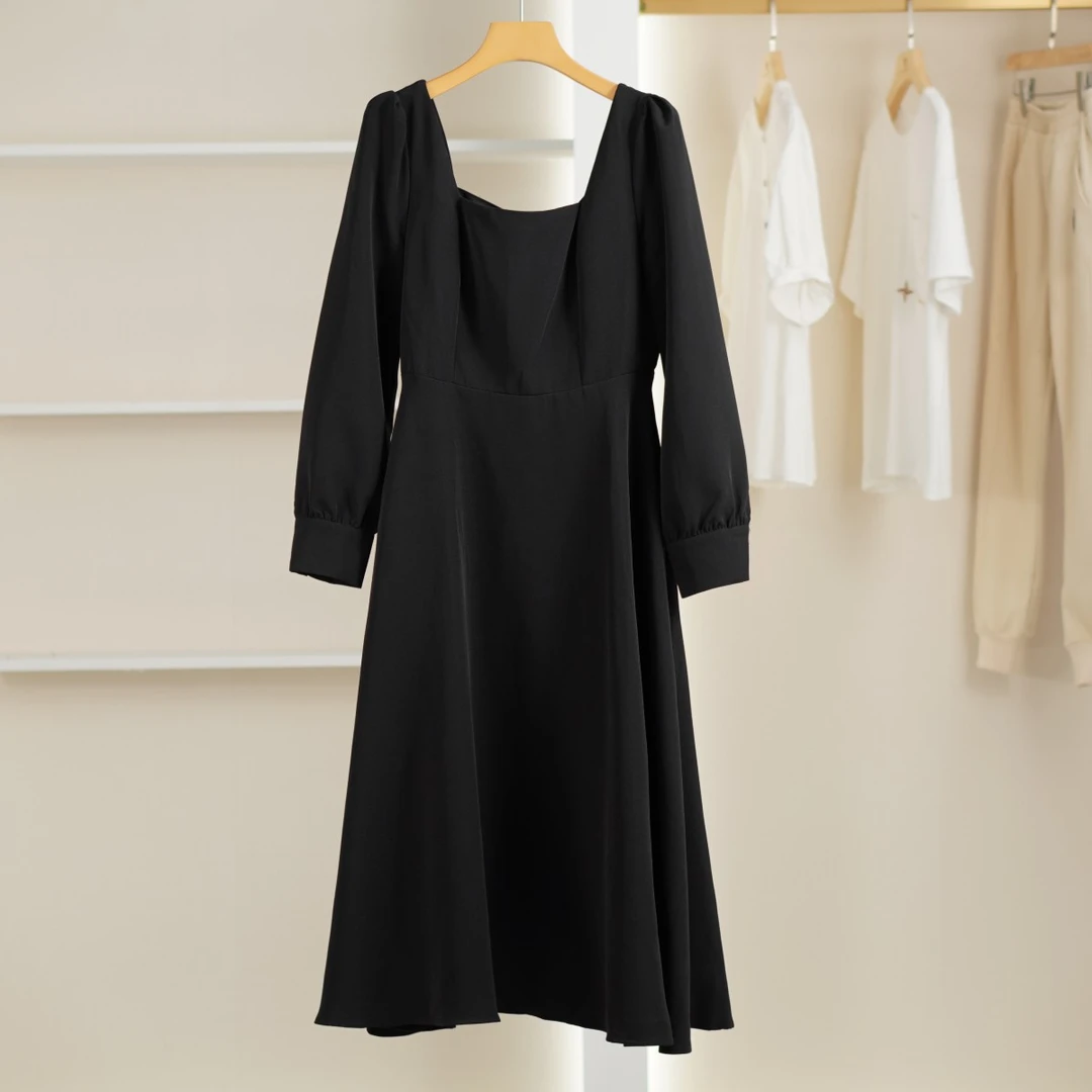 麦迪尚品【白LY】5041658 春秋气质方领连衣裙品牌撤柜 D4组