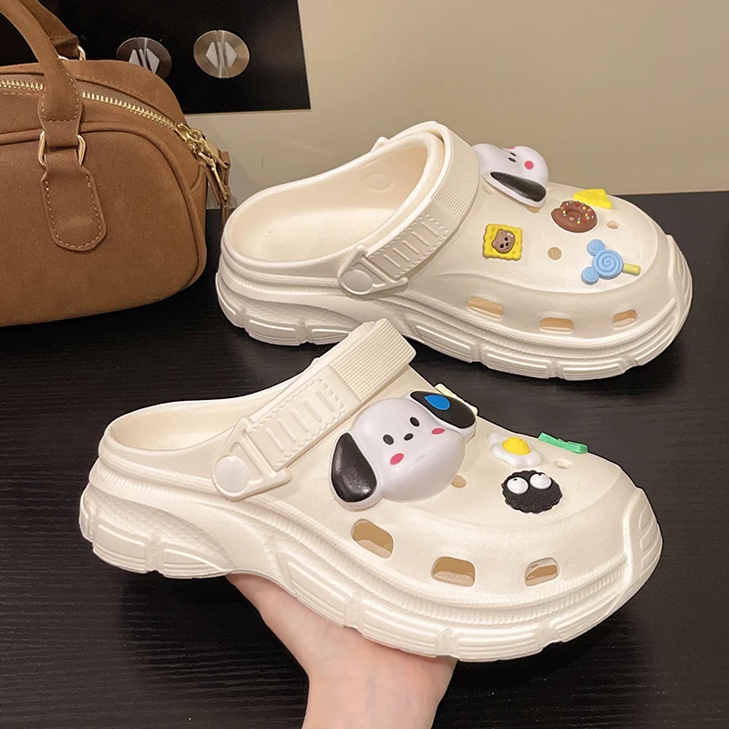 5.0CM踩屎感EVA洞洞鞋女2025新款夏外穿防滑不臭脚情侣凉拖鞋男