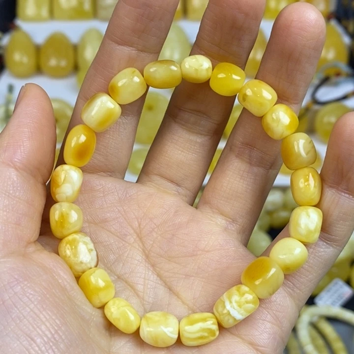 蜜蜡手链未镶嵌天然原矿假一罚十