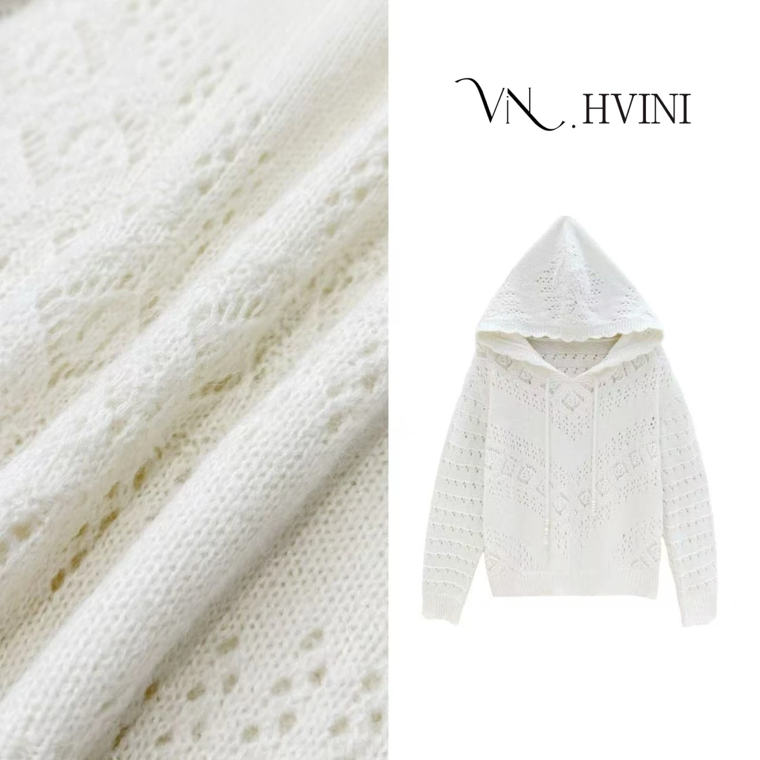 【接二连胜】2025春季新款时尚气质重工长袖毛衣帽衫H1419杏