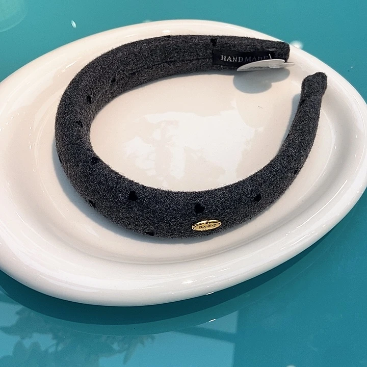 铁合金布艺灰色毛呢发箍