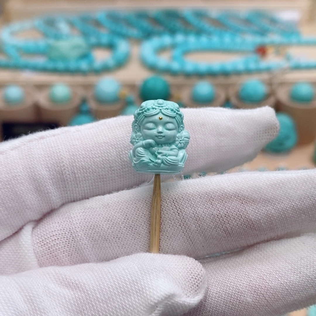 绿松石未镶嵌珠宝奇石12.6mm