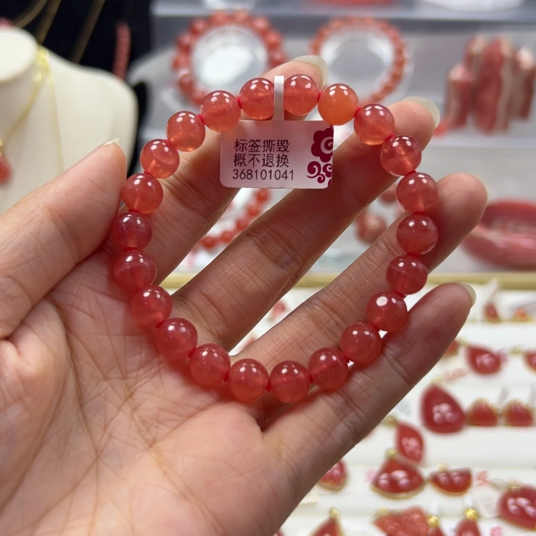 未镶嵌菱锰矿（红纹石）手串