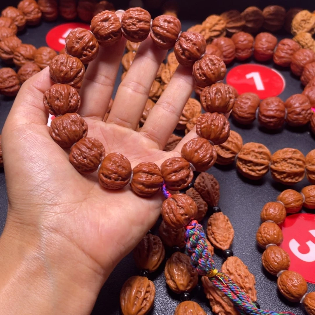 地***家吊坠桃核野生小核桃手串18加