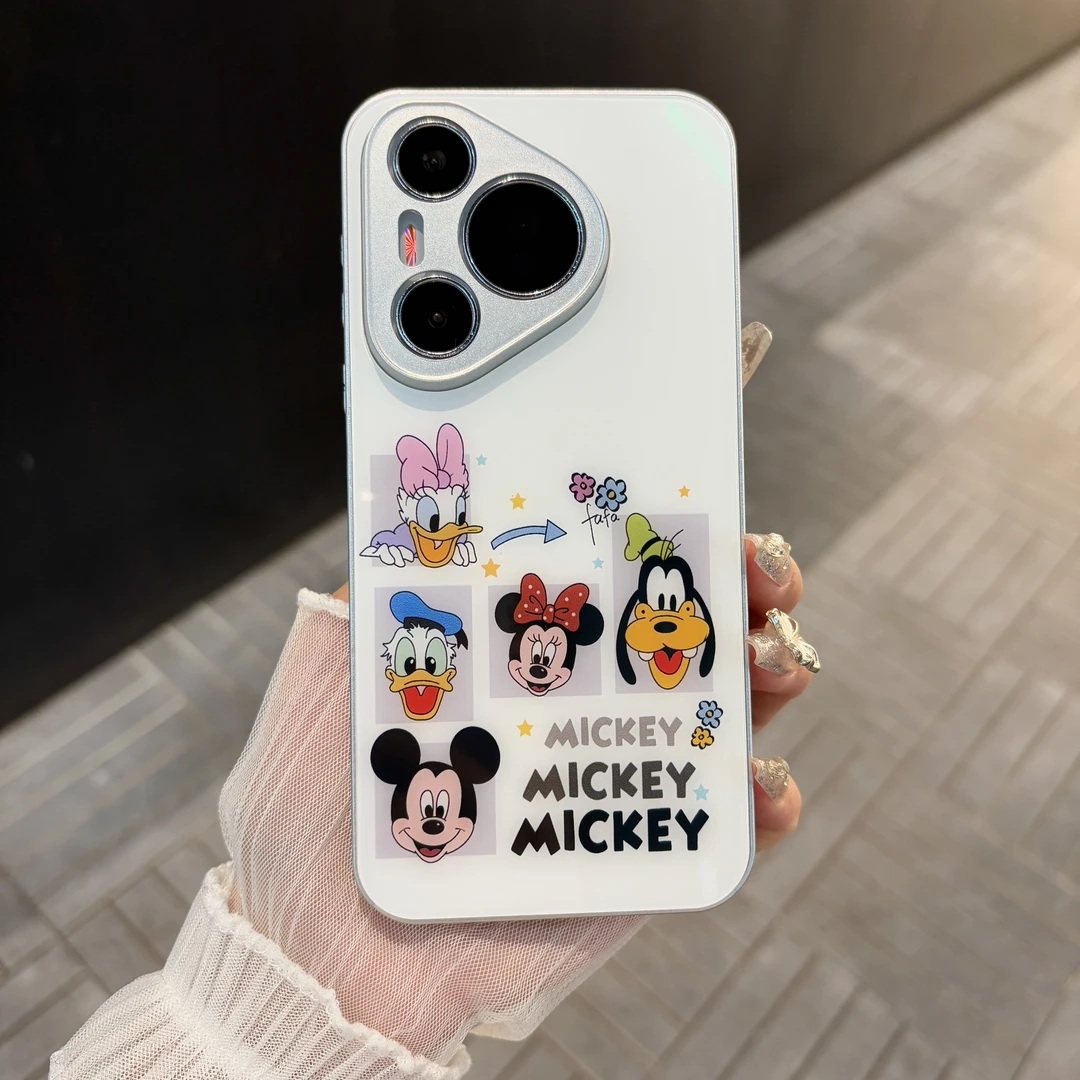 苹果/华为/oppo/vivo/小米 米奇乐园适用pura70肤感玻璃手机壳