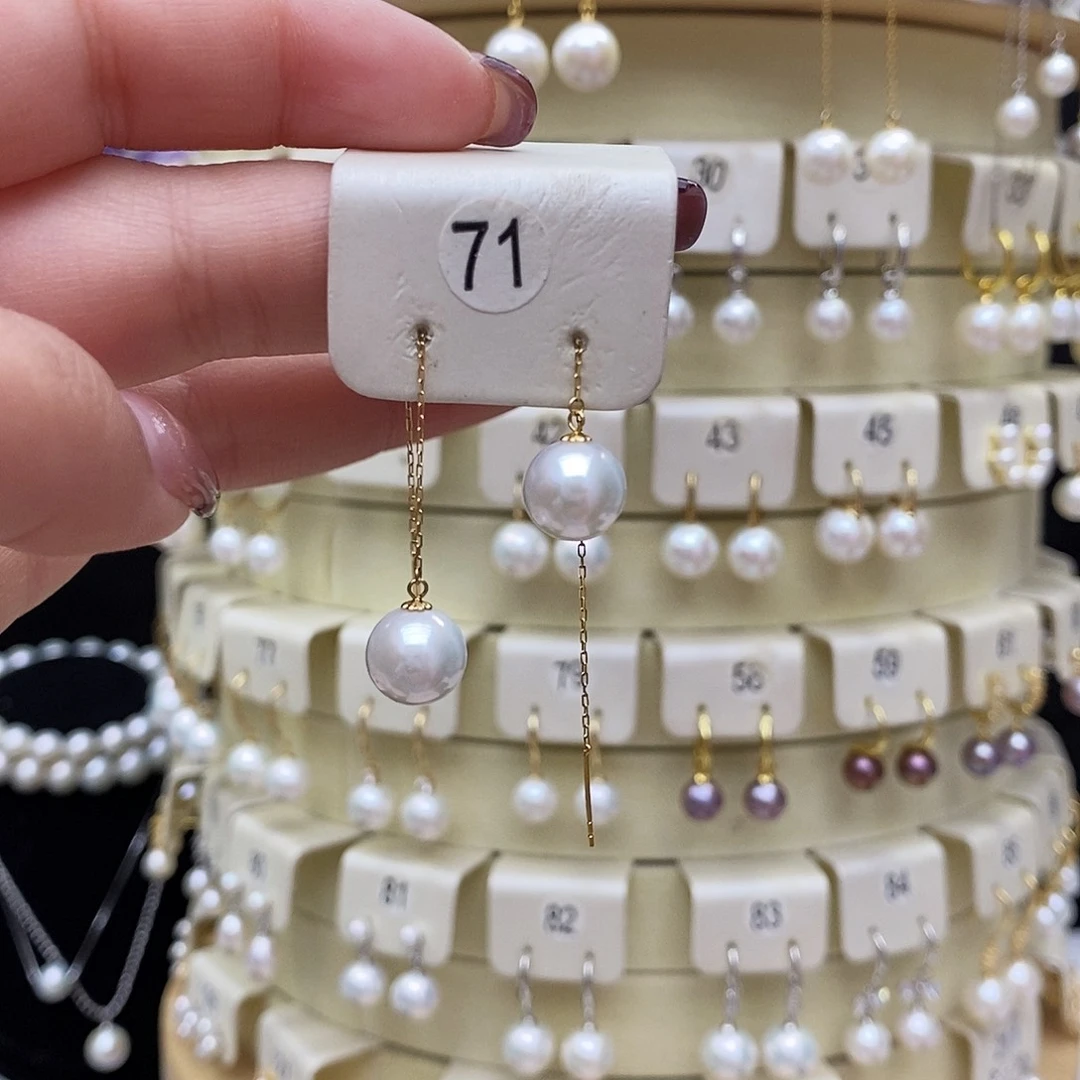 淡水珍珠耳饰18K金镶嵌