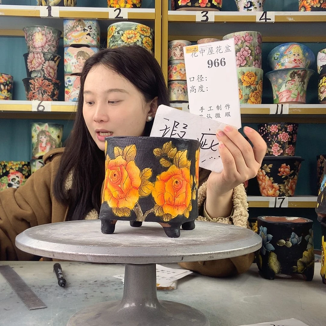 陶景德镇手工花盆966