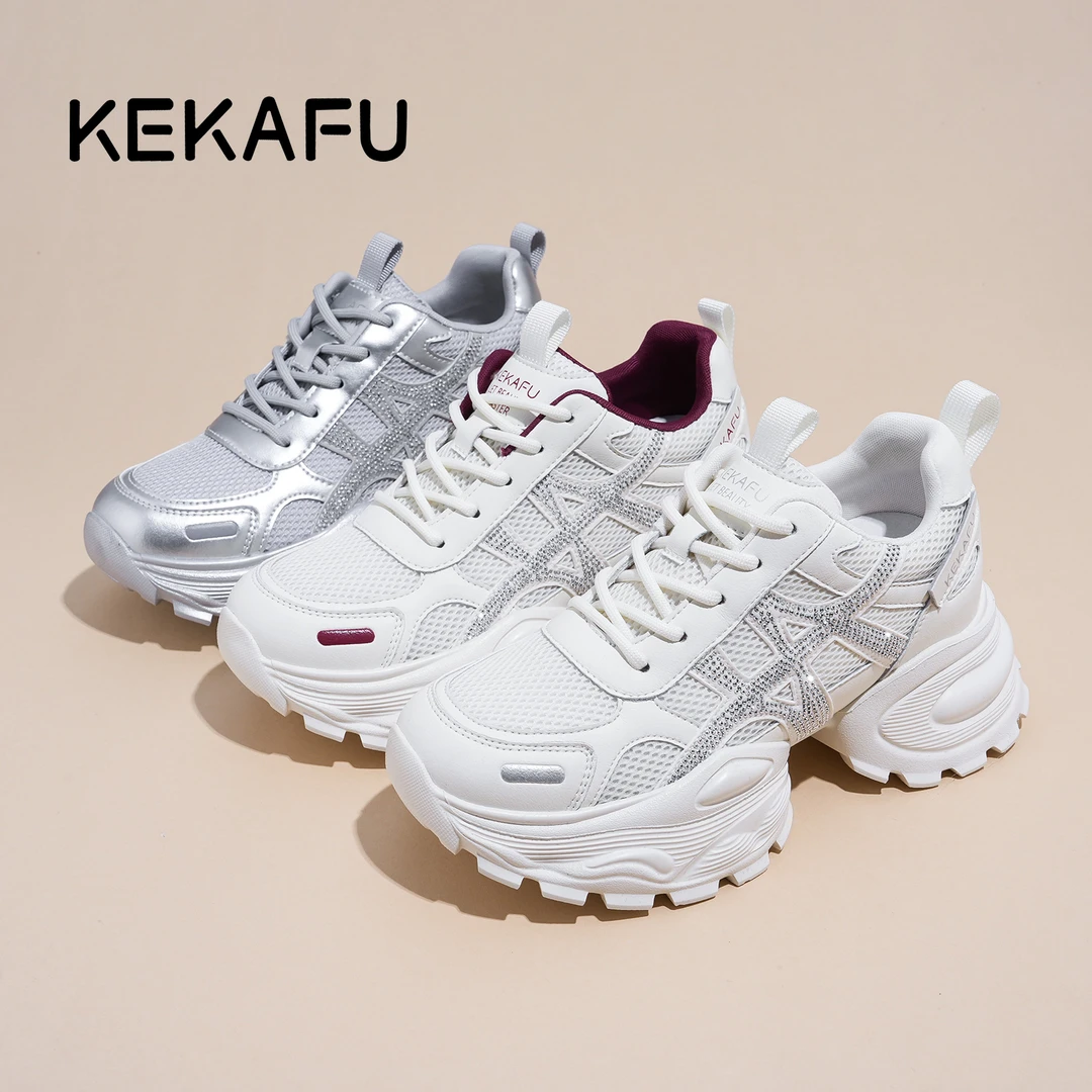 KEKAFU/珂卡芙2025年新款增高显脚小【厚底增高6CM】时尚老爹鞋