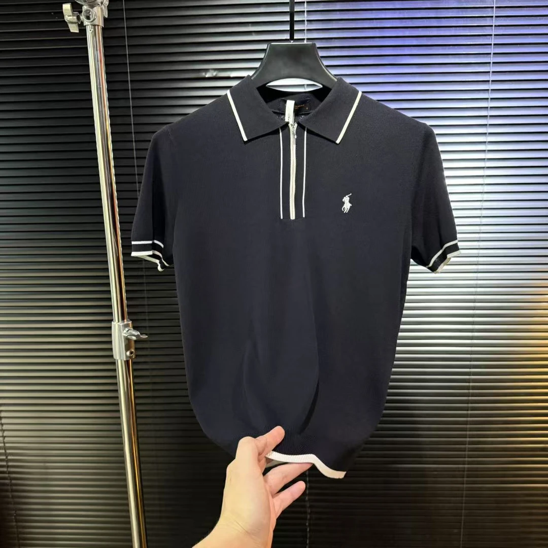 25夏季新款潮流高级Polo衫短袖高品质百搭翻领休闲T恤上衣