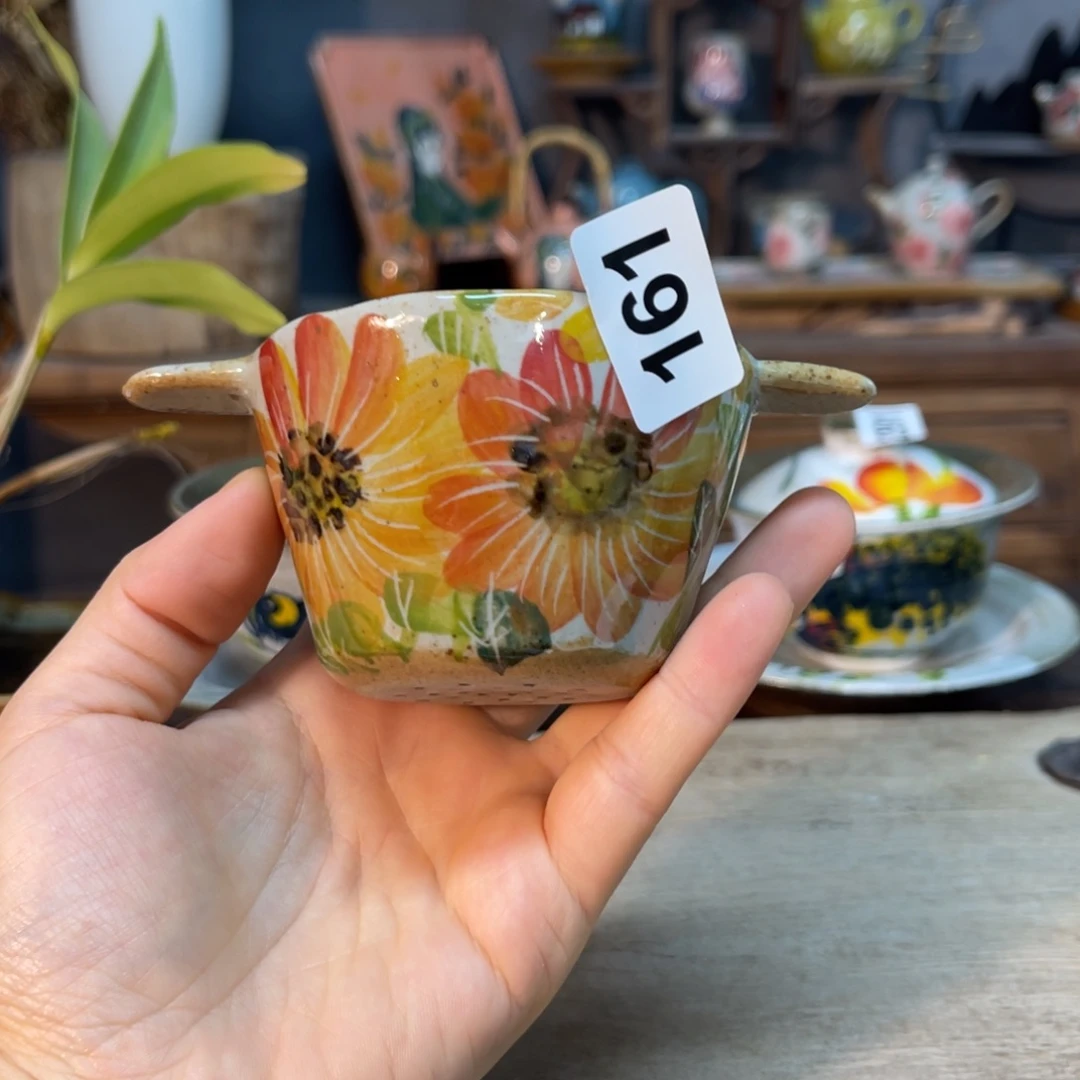 壶素浅陶瓷手工手绘