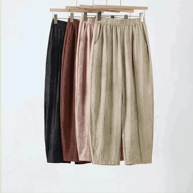 香蕉气球扎染萝卜裤女大码显瘦九分--休闲百搭