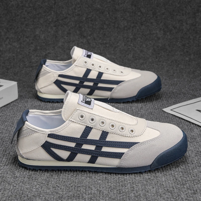 干净痞帅男鞋夏季透气帆布鞋轻便透气一脚蹬休闲潮鞋薄款阿甘鞋