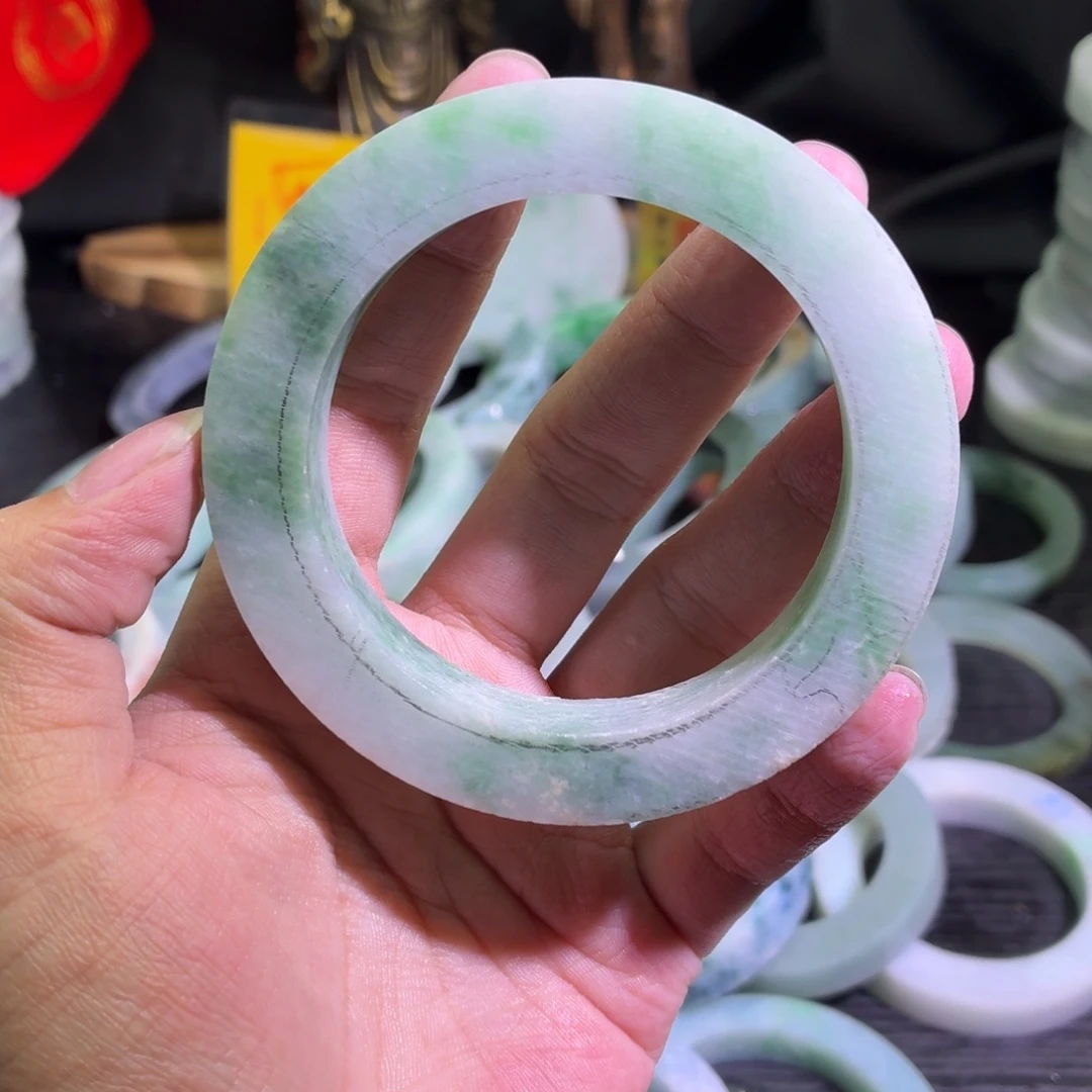 定制翡翠未镶嵌天然翡翠A货毛胚手镯定制