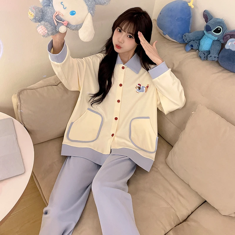 睡衣可外穿大码女款爆款2025新款春秋高颜值家居服长袖出门款套装