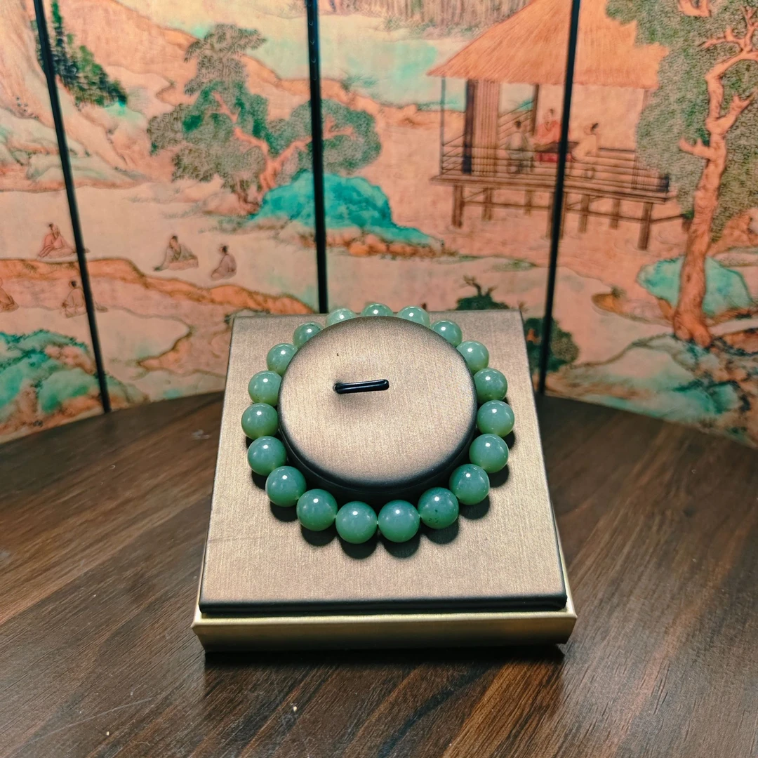 B和田玉圆珠手串（卡10）0273