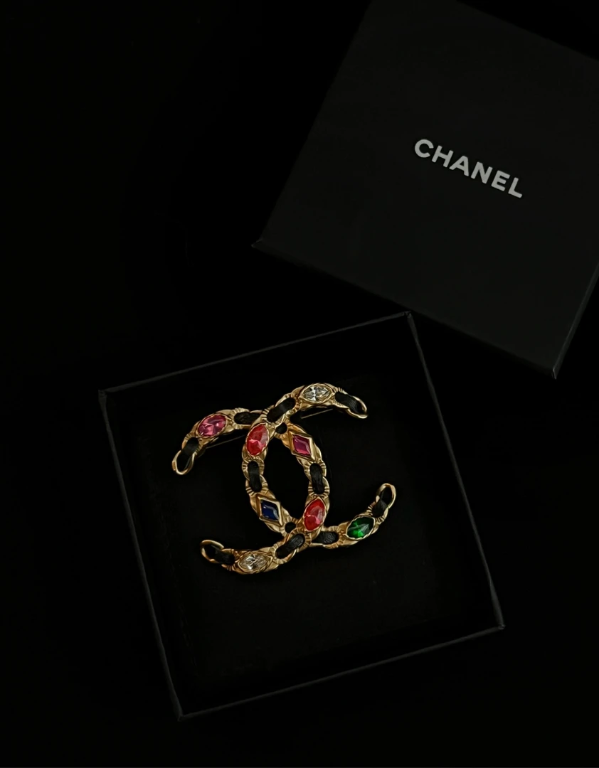 95新 Chanel/香奈儿 22c彩宝双c胸针 11772950