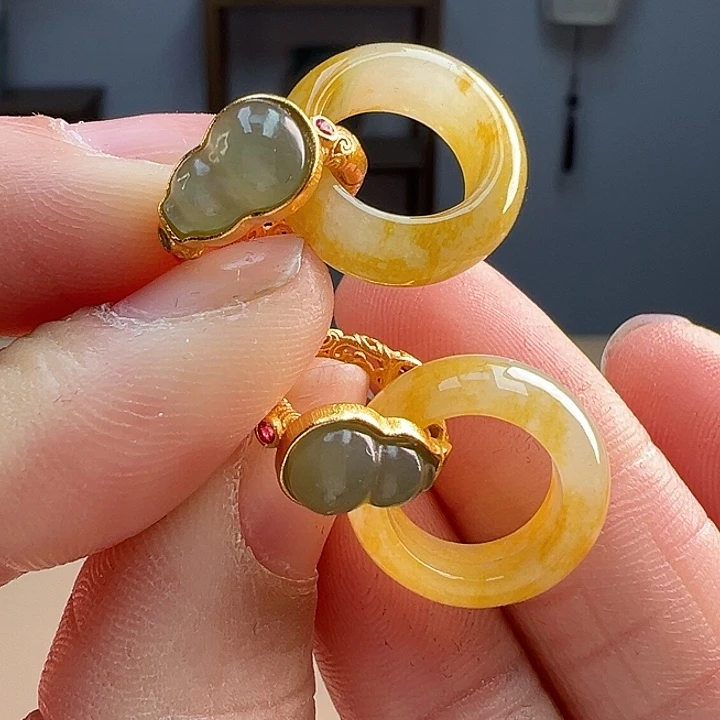 翡翠耳饰银S925镶嵌耳饰