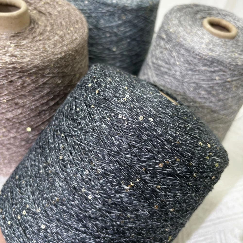 卡乐织 意大利进口亚麻珠片线 手工编织春夏背心开衫亮片线25克