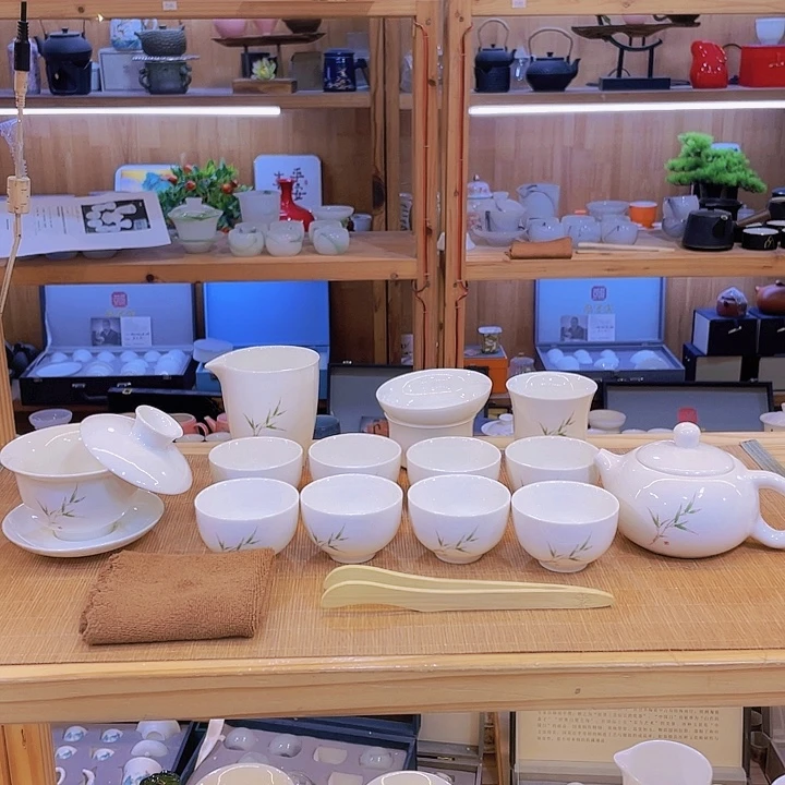 竹节高升羊脂玉套装