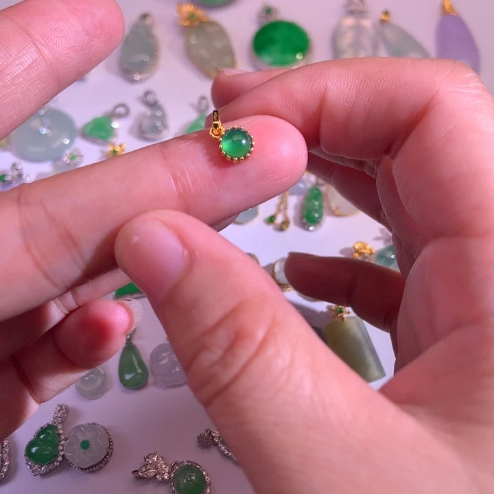 翡翠银S925镶嵌颈饰