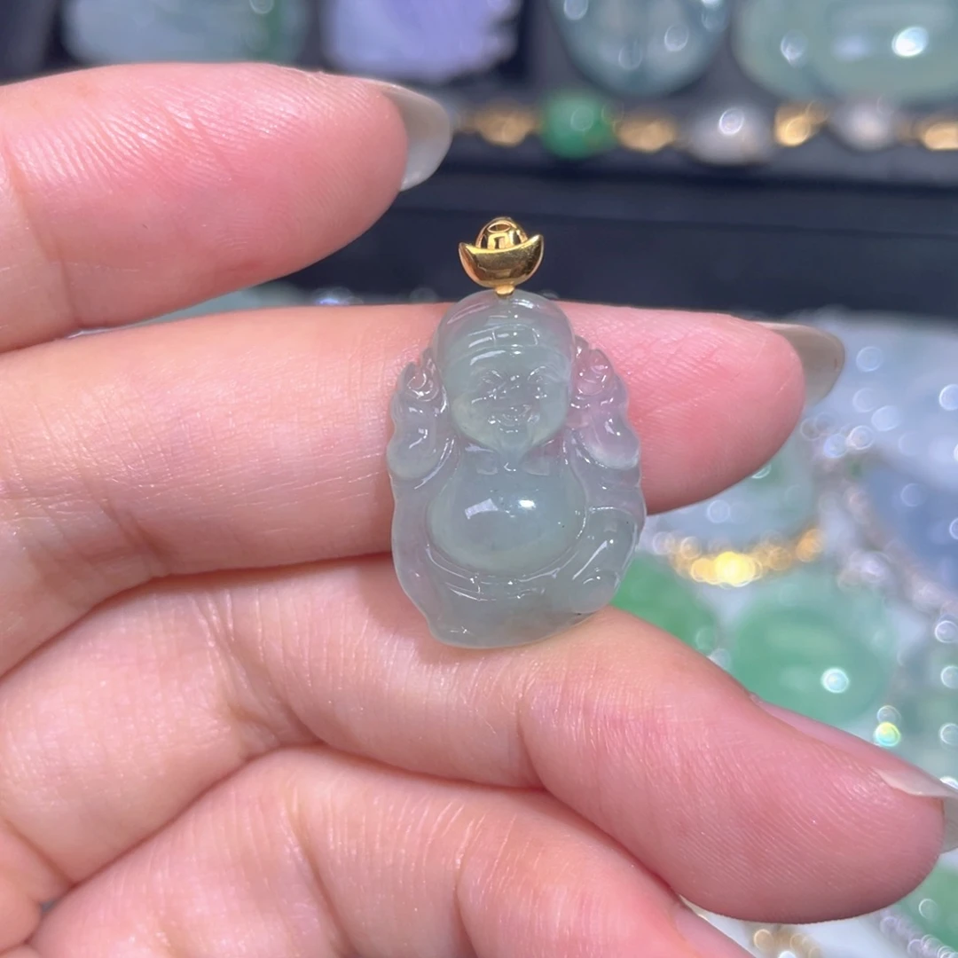 颈饰18K金镶嵌翡翠翡翠
