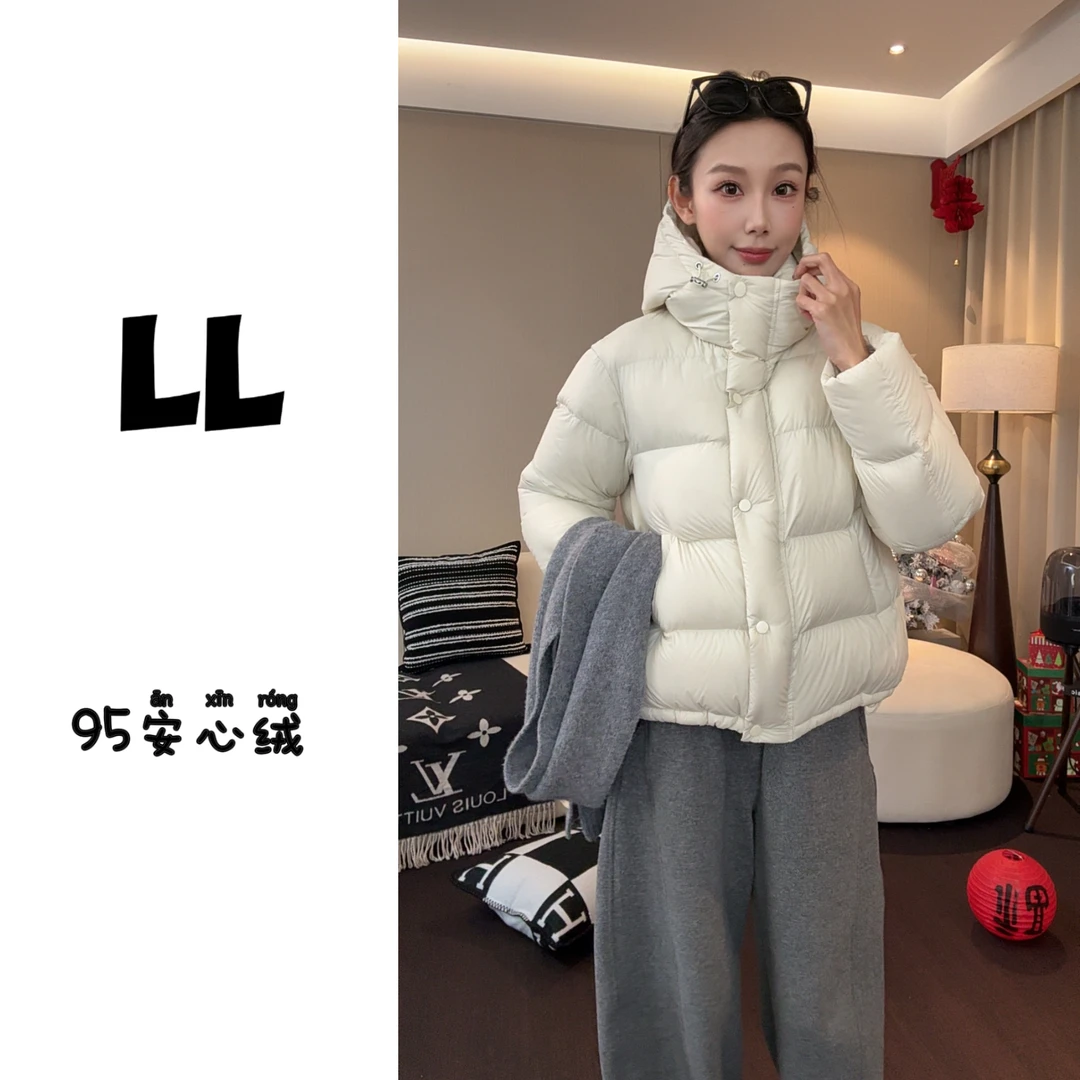 【95安心绒】新国标95白鸭绒云感连帽羽绒服女款冬季百搭外套女