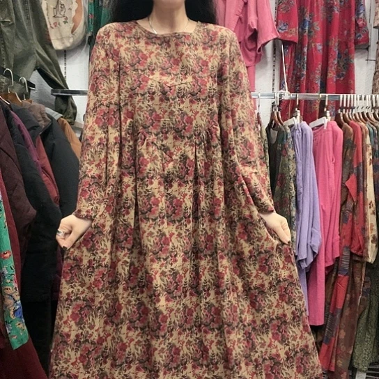 招财猫麻裙宽松版832-6