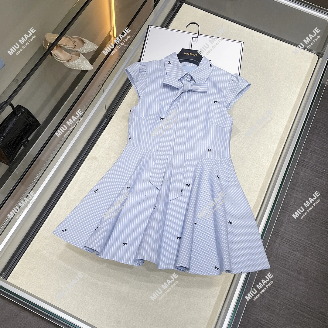 【如果云知道】气质温柔系蝴蝶结韩版千金无袖连衣裙DY4387