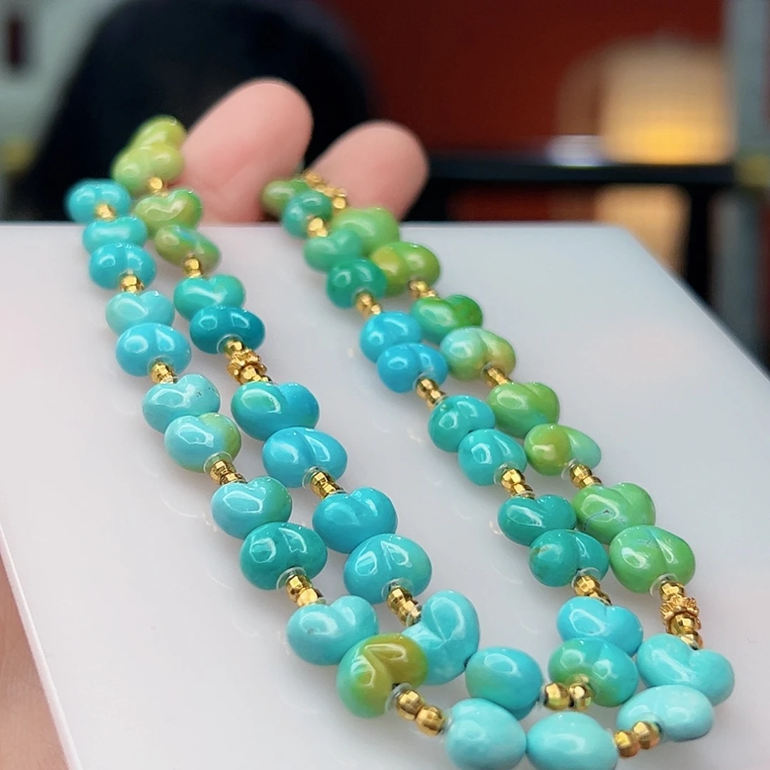 绿松石18K金镶嵌珠宝奇石